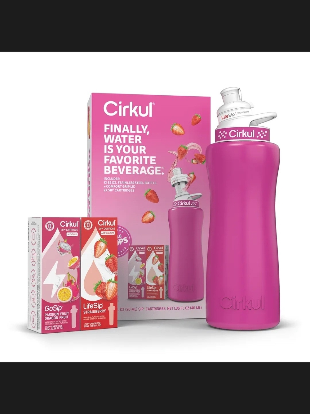 Cirkul 32oz Pink Stainless Steel Starter Kit ADD DESIGN New